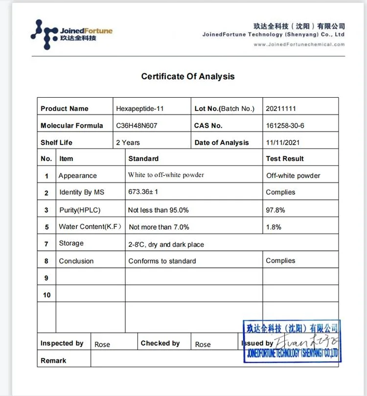 Chemical Raw Materials Hexapeptide-11 Hexapeptide-11 Cosmetic Raw Materials Hexapeptide-11